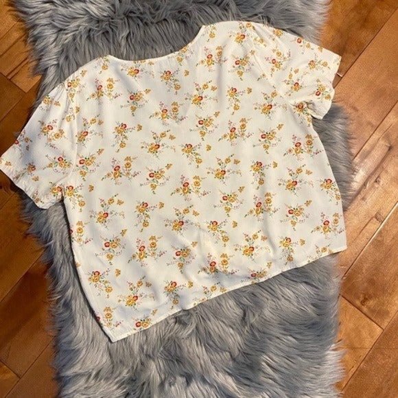 Madewell Novel Tie-Front Top Windowbox Floral Sz M - Picture 5 of 7